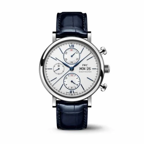 IWC Portofino Chronograph Stainless Steel / Silver - Blue IW3910-37 (IW391037)